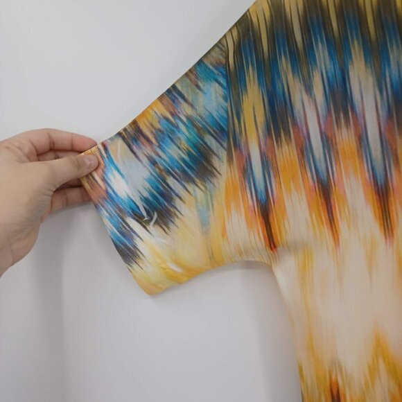 David Cline Chevron Print Dolman Sleeve Boxy Top Women's S Artsy Art To Wear - Picture 3 of 10